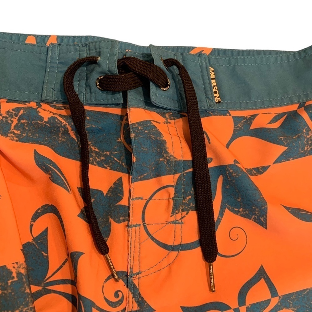 Maui and Sons Men’s Black 4 Away Stretch Hawaiian Board Shorts Size 32 - Picture 4 of 10